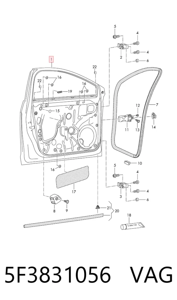 Porta dianteira direita 5F3831056 VAG