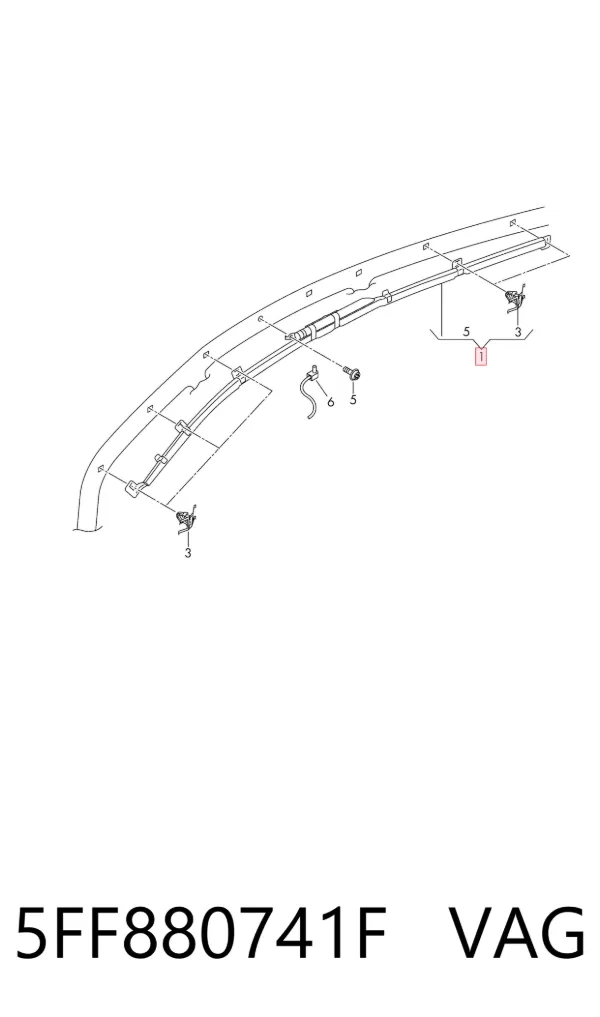 Cinto de segurança (AIRBAG) de estore lateral esquerdo 5FF880741F VAG