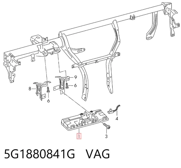 Cinto de segurança (AIRBAG) de condutor, de proteção de joelhos 5G1880841G VAG