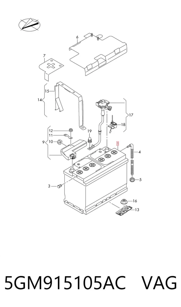 Bateria recarregável (PILHA) 5GM915105AC VAG