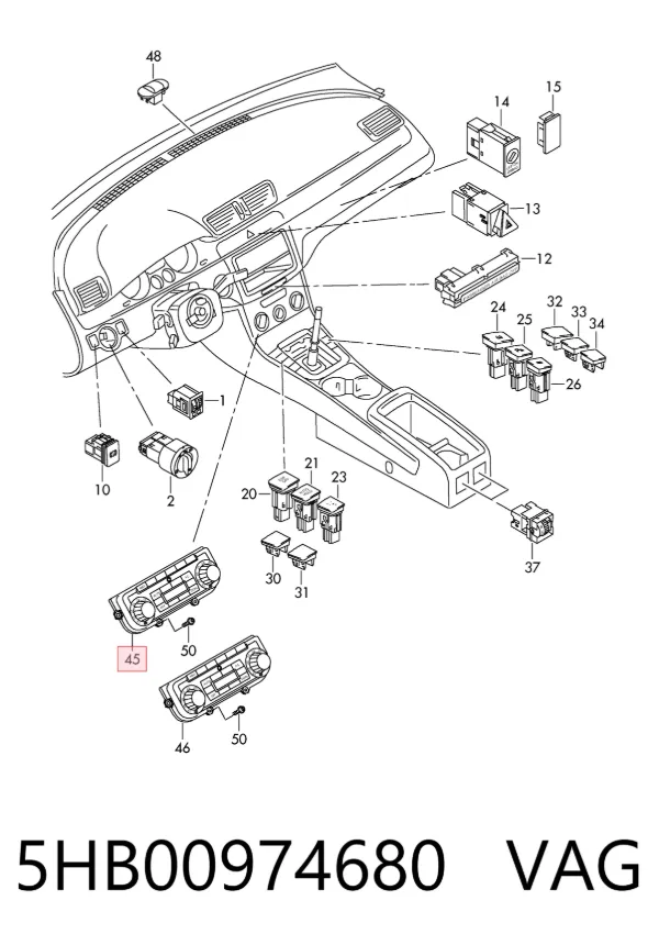Unidade de controlo dos modos de aquecimento/condicionamento Volkswagen Jetta VI