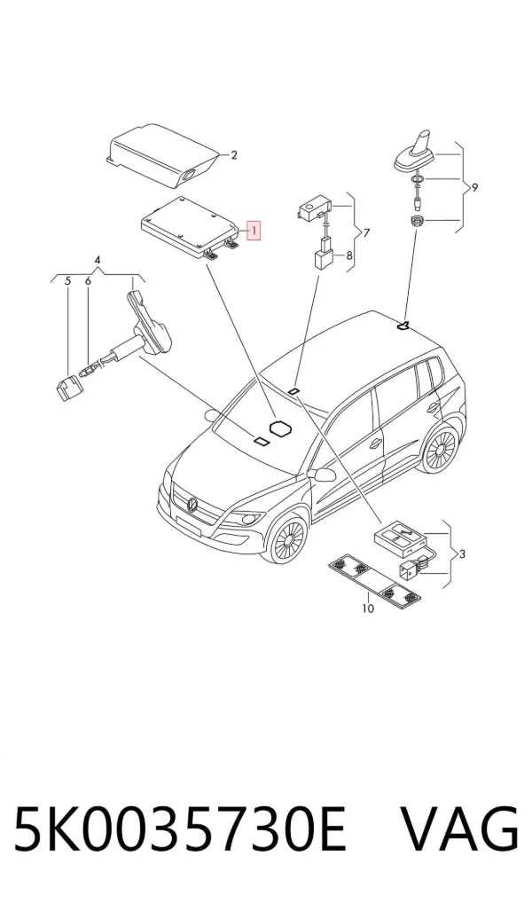 Unidade de controlo Bluetooth 5K0035730E VAG