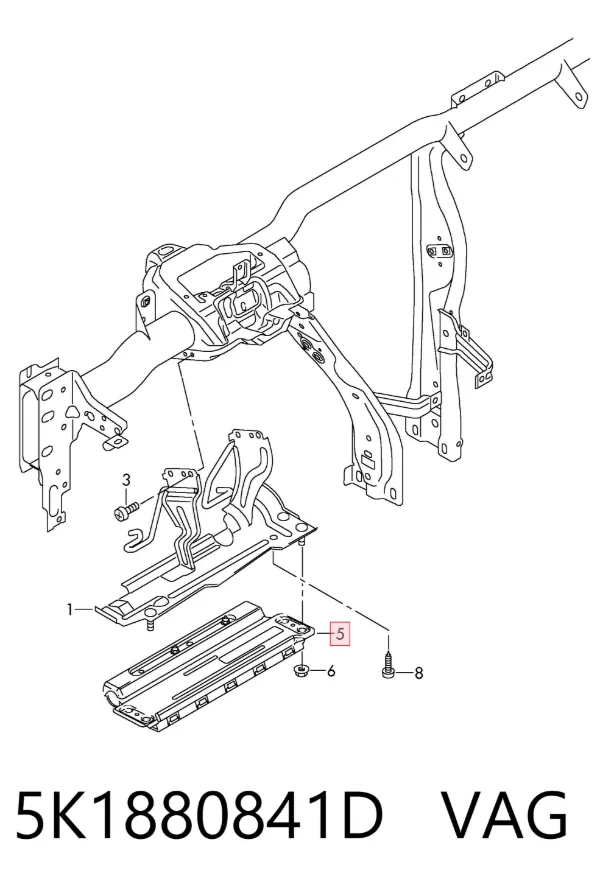 Cinto de segurança (AIRBAG) de condutor, de proteção de joelhos 5K1880841D VAG
