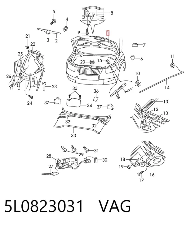Capota 5L0823031 VAG