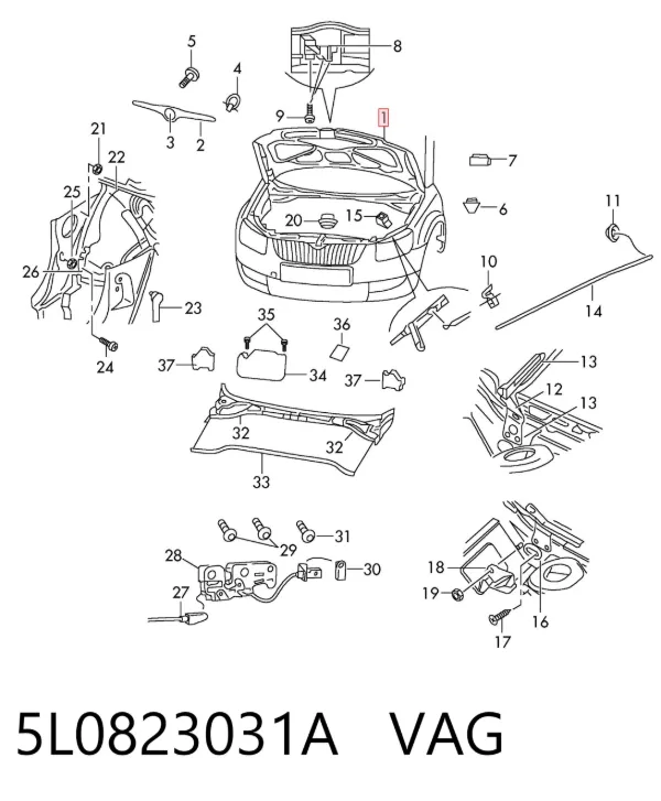 Capota 5L0823031A VAG