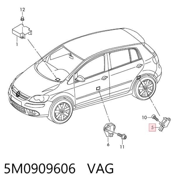 Sensor AIRBAG dianteiro 5M0909606 VAG