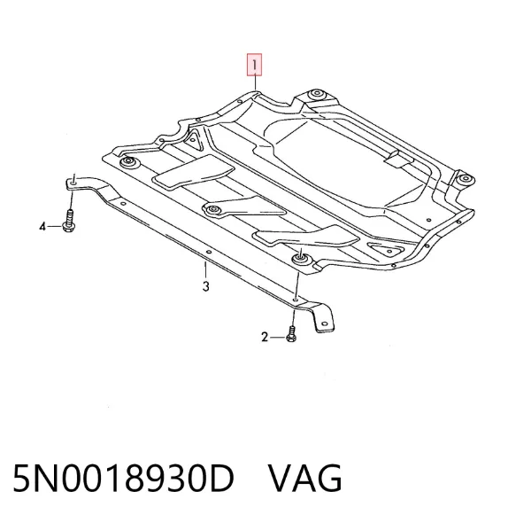 Proteção de motor, de panela (da seção de motor) 5N0018930D VAG