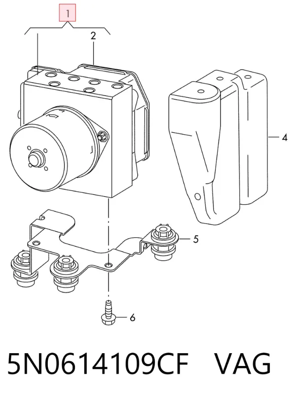 Unidade hidráulico de controlo ABS 5N0614109CF VAG