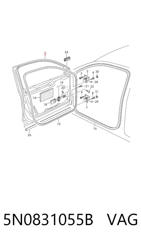 Porta dianteira esquerda 5N0831055B VAG