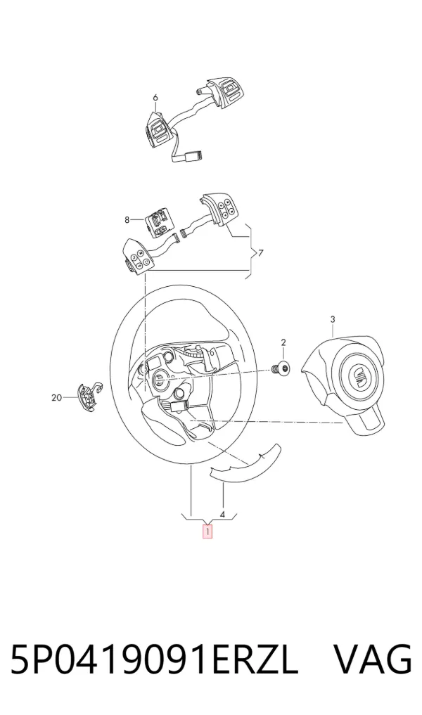 Volante 5P0419091ERZL VAG