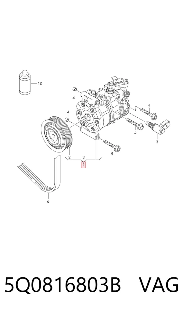 Compressor de aparelho de ar condicionado 5Q0816803B VAG