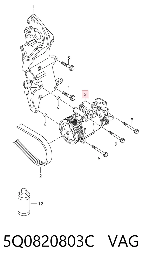 Compressor de aparelho de ar condicionado 5Q0820803C VAG
