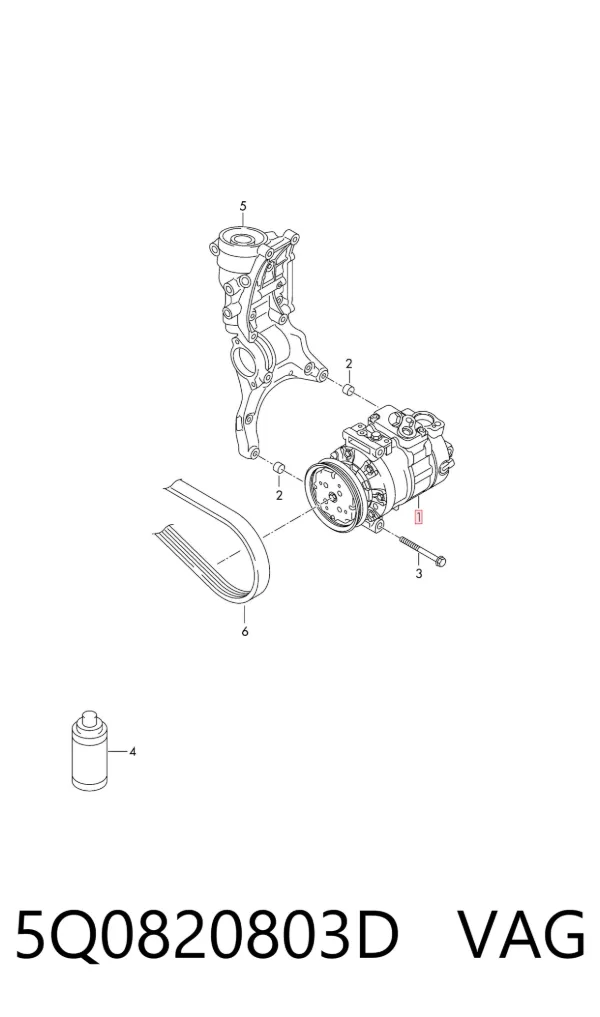 Compressor de aparelho de ar condicionado 5Q0820803D VAG