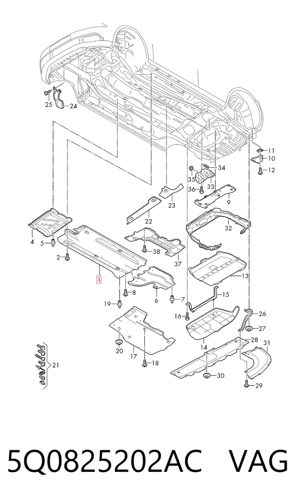 Proteção de fundo direita 5Q0825202AC VAG