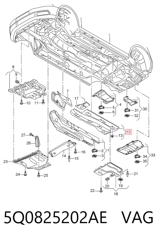 Proteção de fundo direita 5Q0825202AE VAG