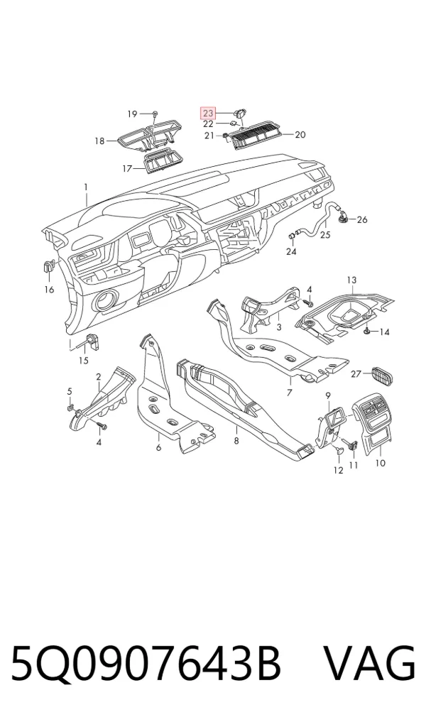 Sensor de sujidade de ar 5Q0907643B VAG