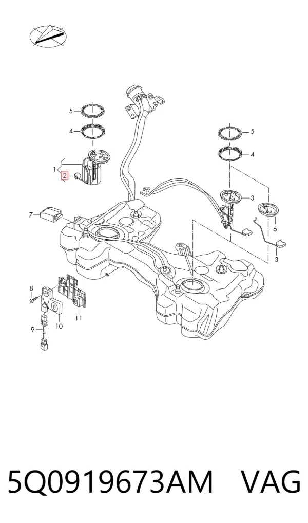 Sensor do nível de combustível no tanque Skoda Octavia IV A8