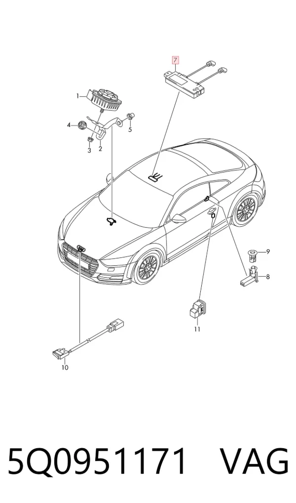 Sensor de movimento no interior 5Q0951171 VAG