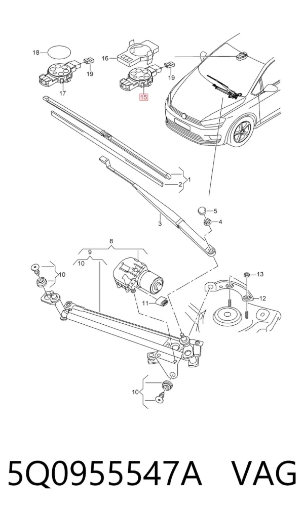 Sensor de chuva 5Q0955547A VAG