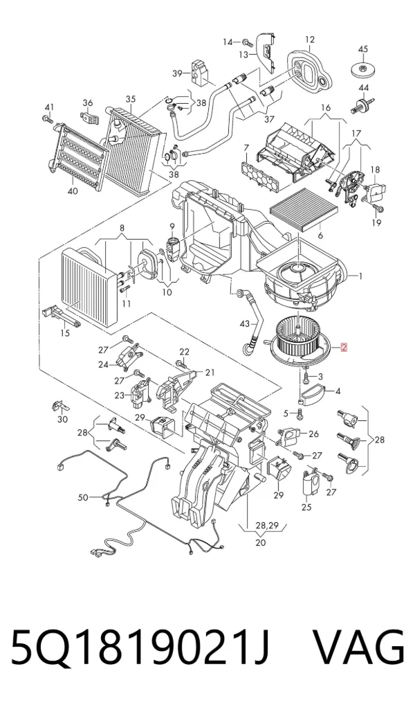 Motor de ventilador de forno (de aquecedor de salão) 5Q1819021J VAG