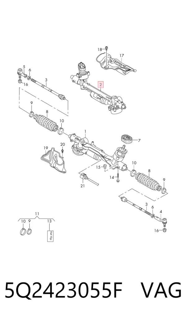 Cremalheira da direção 5Q2423055F VAG