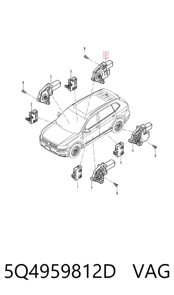 Motor de acionamento de vidro da porta traseira direita 5Q4959812D VAG