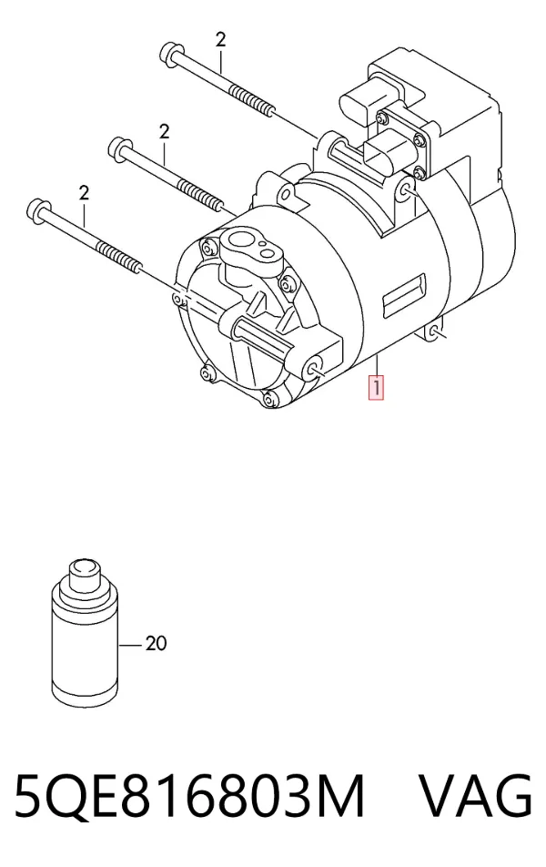 Compressor de aparelho de ar condicionado 5QE816803M VAG