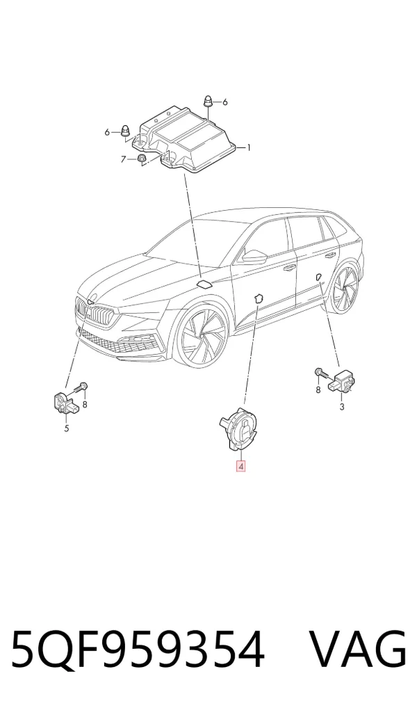 Sensor AIRBAG dianteiro 5QF959354 VAG