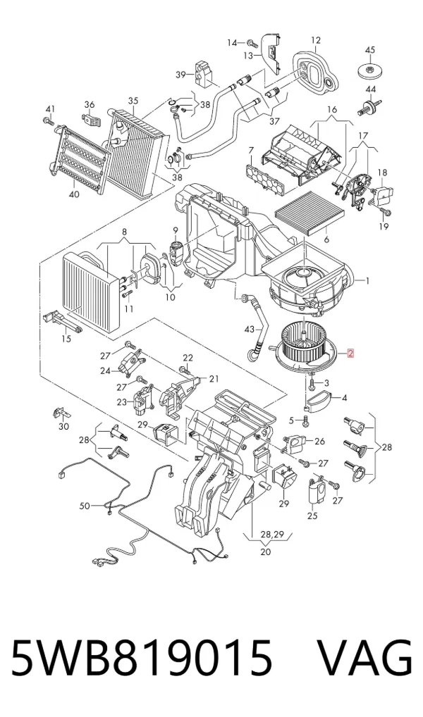 Motor de ventilador de forno (de aquecedor de salão) 5WB819015 VAG