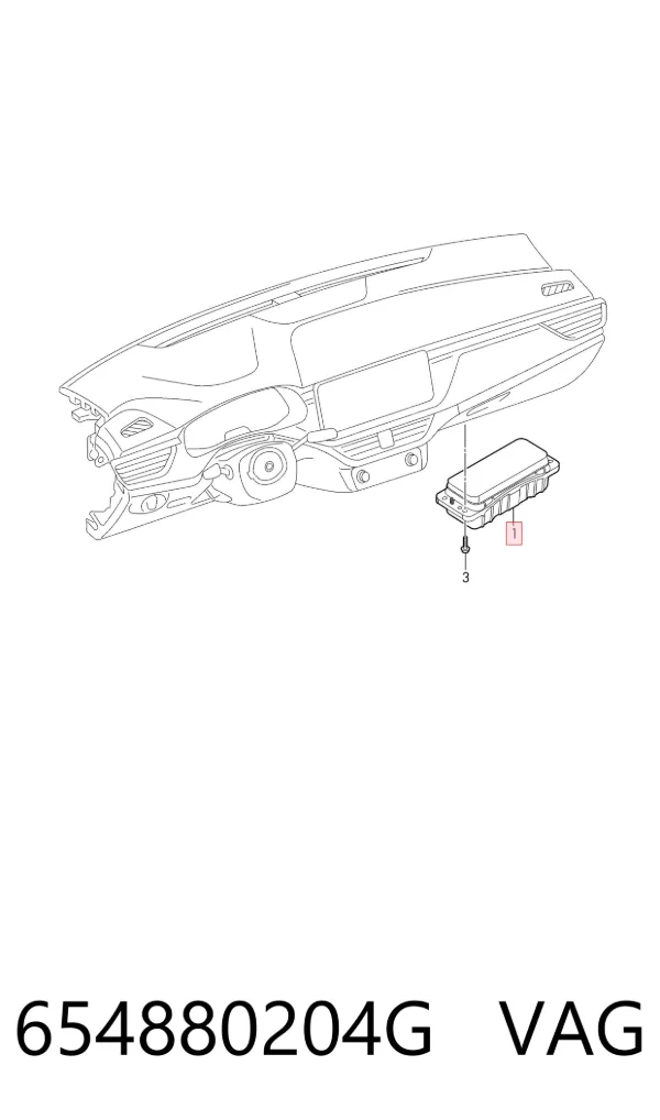 Cinto de segurança (AIRBAG) de passageiro 654880204G VAG