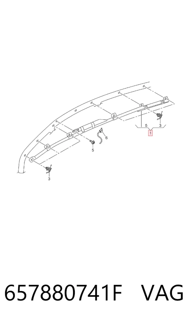 Cinto de segurança (AIRBAG) de estore lateral esquerdo 657880741F VAG