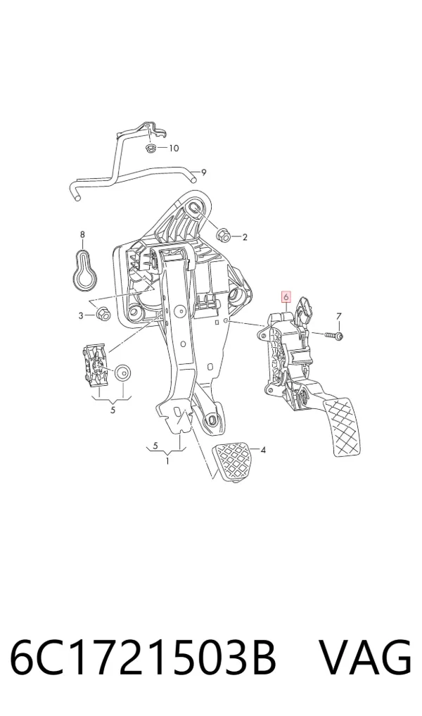 Pedal de gás (de acelerador) 6C1721503B VAG