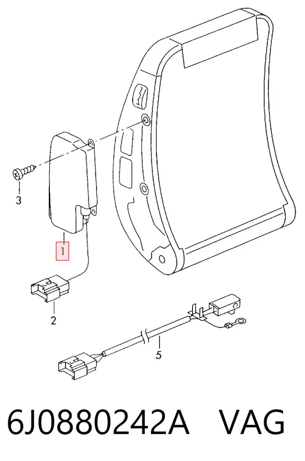 Cinto de segurança (AIRBAG) de estore lateral direito 6J0880242A VAG