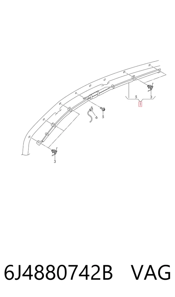 Cinto de segurança (AIRBAG) de estore lateral direito 6J4880742B VAG