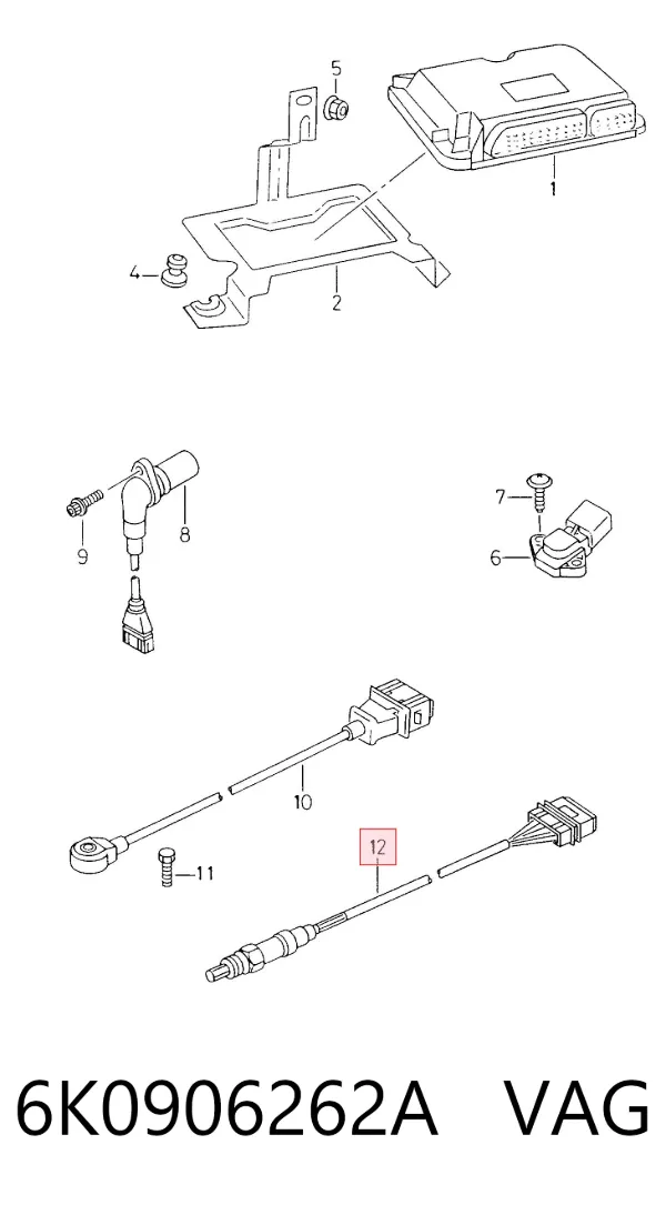Sonda lambda, sensor de oxigênio 6K0906262A VAG