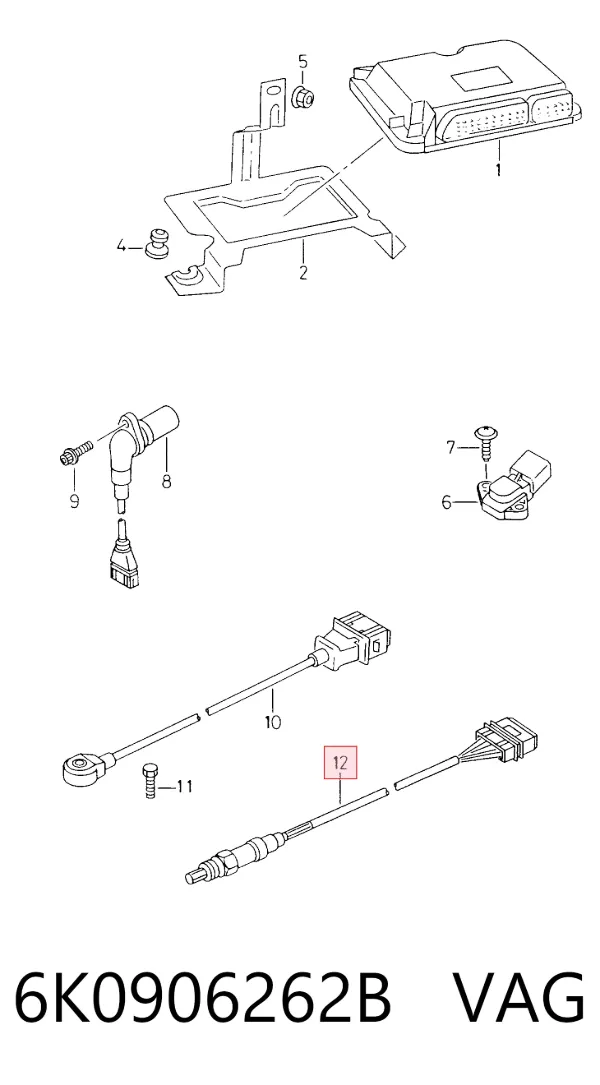 Sonda lambda, sensor direito de oxigênio depois de catalisador 6K0906262B VAG