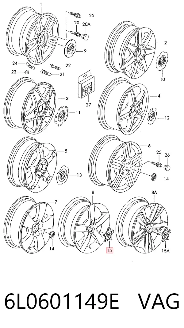 Coberta de disco de roda 6L0601149E VAG
