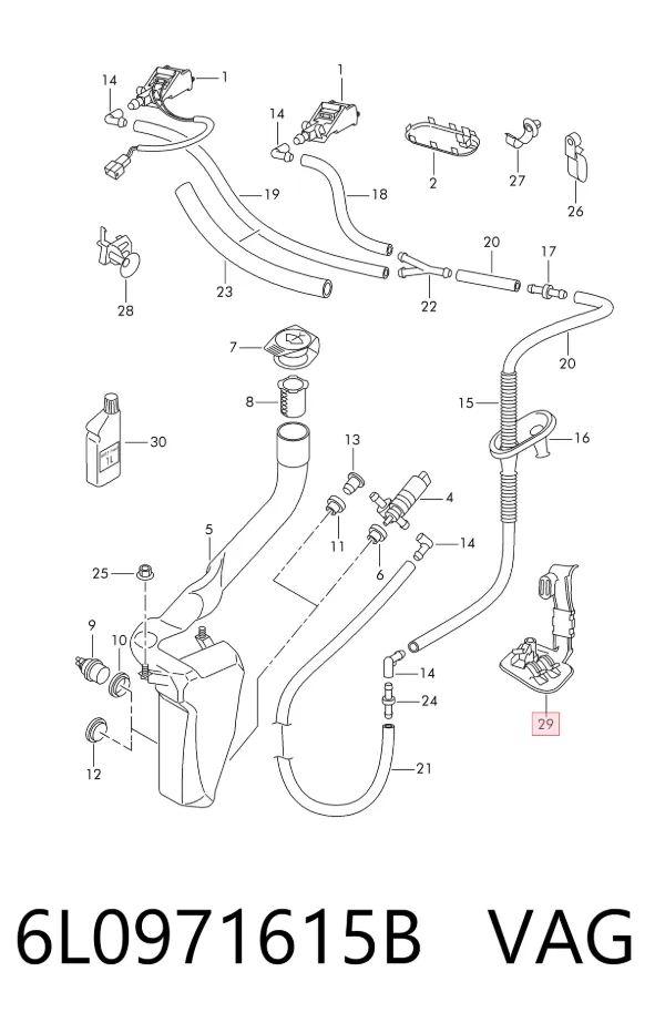 Fios isolados da seção de motor 6L0971615B VAG