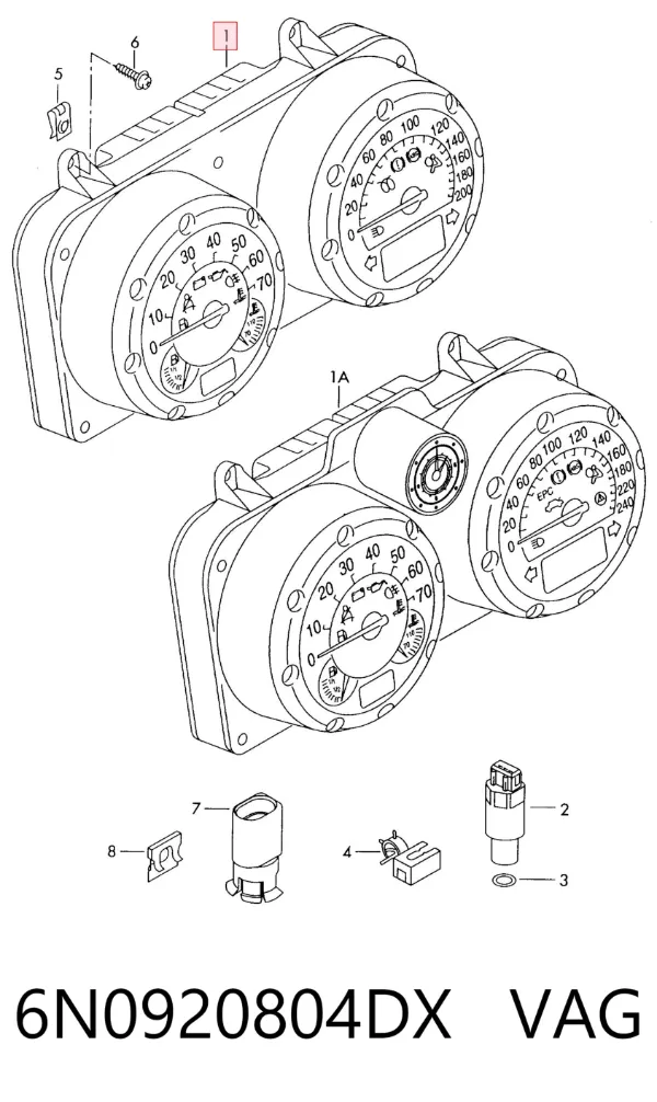 Painel de instrumentos (quadro de instrumentos) 6N0920804DX VAG