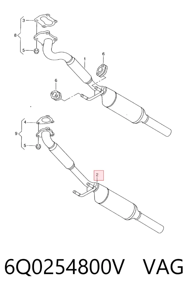 Filtro de partículas do sistema dos gases de escape 6Q0254800V VAG