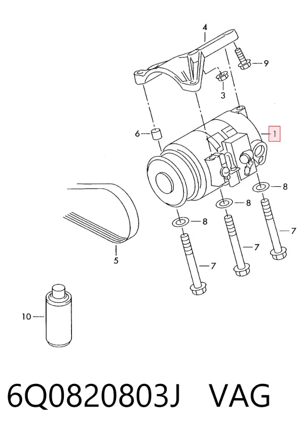 Compressor de aparelho de ar condicionado 6Q0820803J VAG