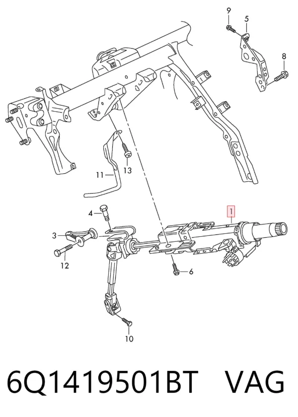 Coluna da direção 6Q1419501BT VAG