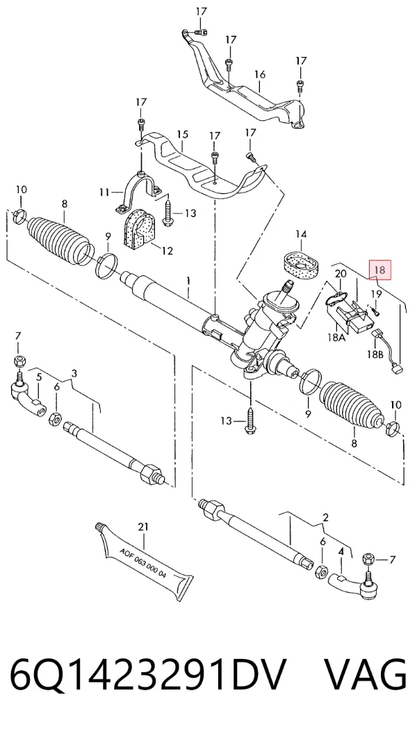 Sensor do ângulo de viragem do volante de direção 6Q1423291DV VAG