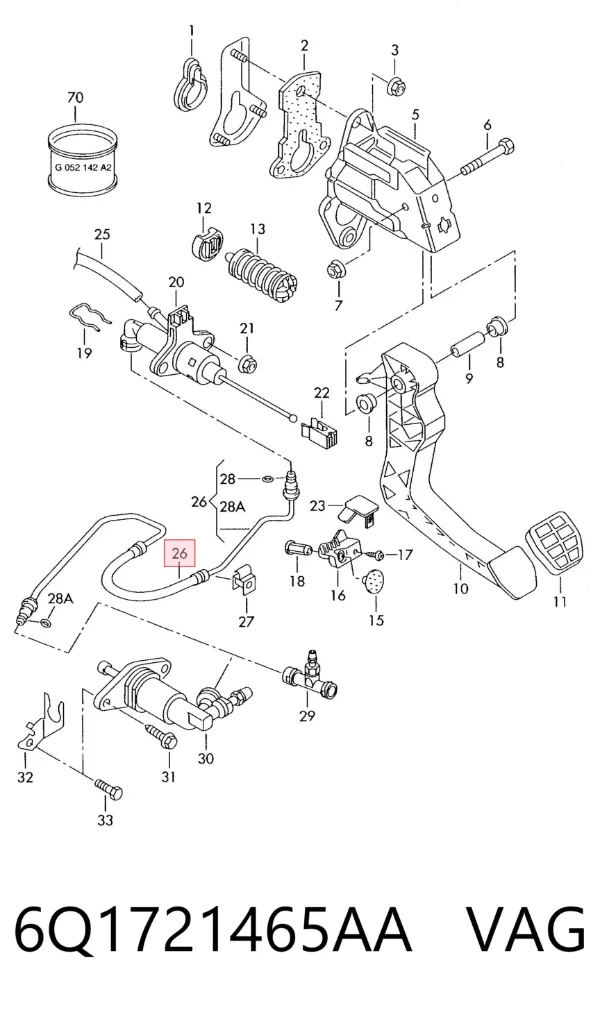 Mangueira de embraiagem Seat Ibiza III