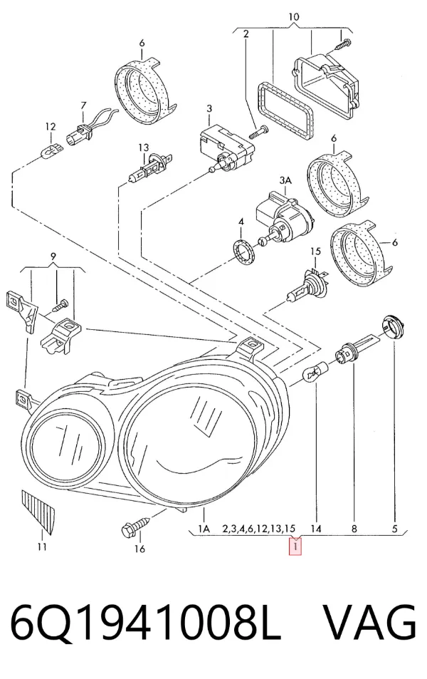 Luz direita 6Q1941008L VAG