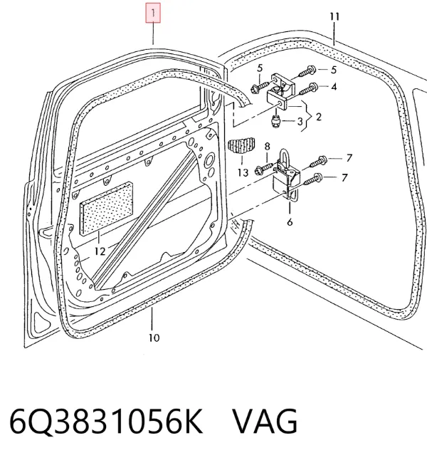Porta dianteira direita 6Q3831056K VAG