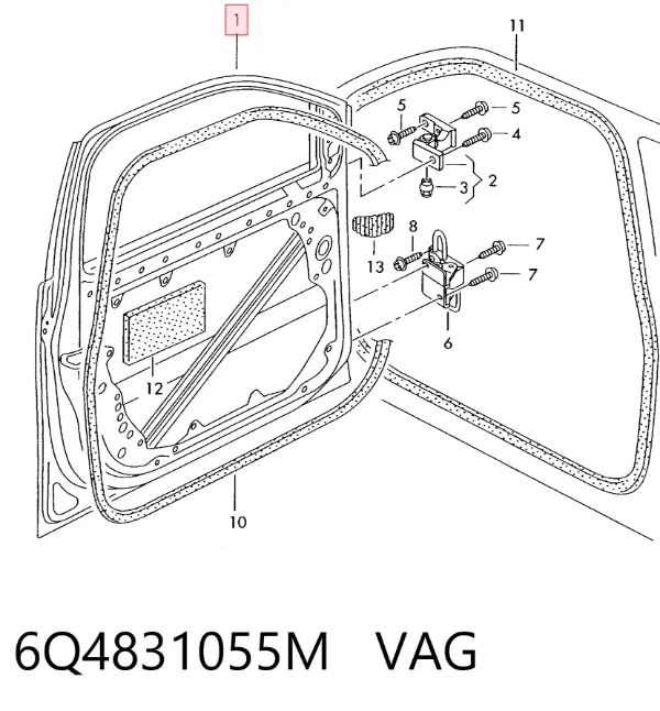 Porta dianteira esquerda Volkswagen Polo IV