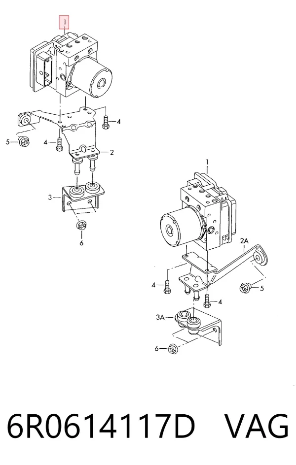 Unidade hidráulico de controlo ABS 6R0614117D VAG