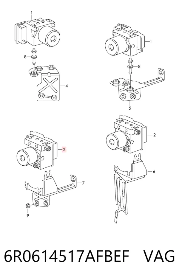 Unidade hidráulico de controlo ABS 6R0614517AFBEF VAG