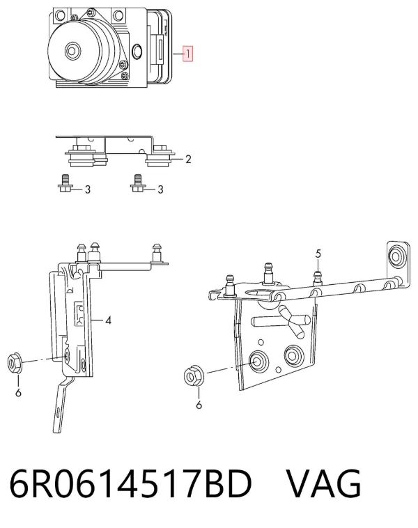 Unidade hidráulico de controlo ABS 6R0614517BD VAG